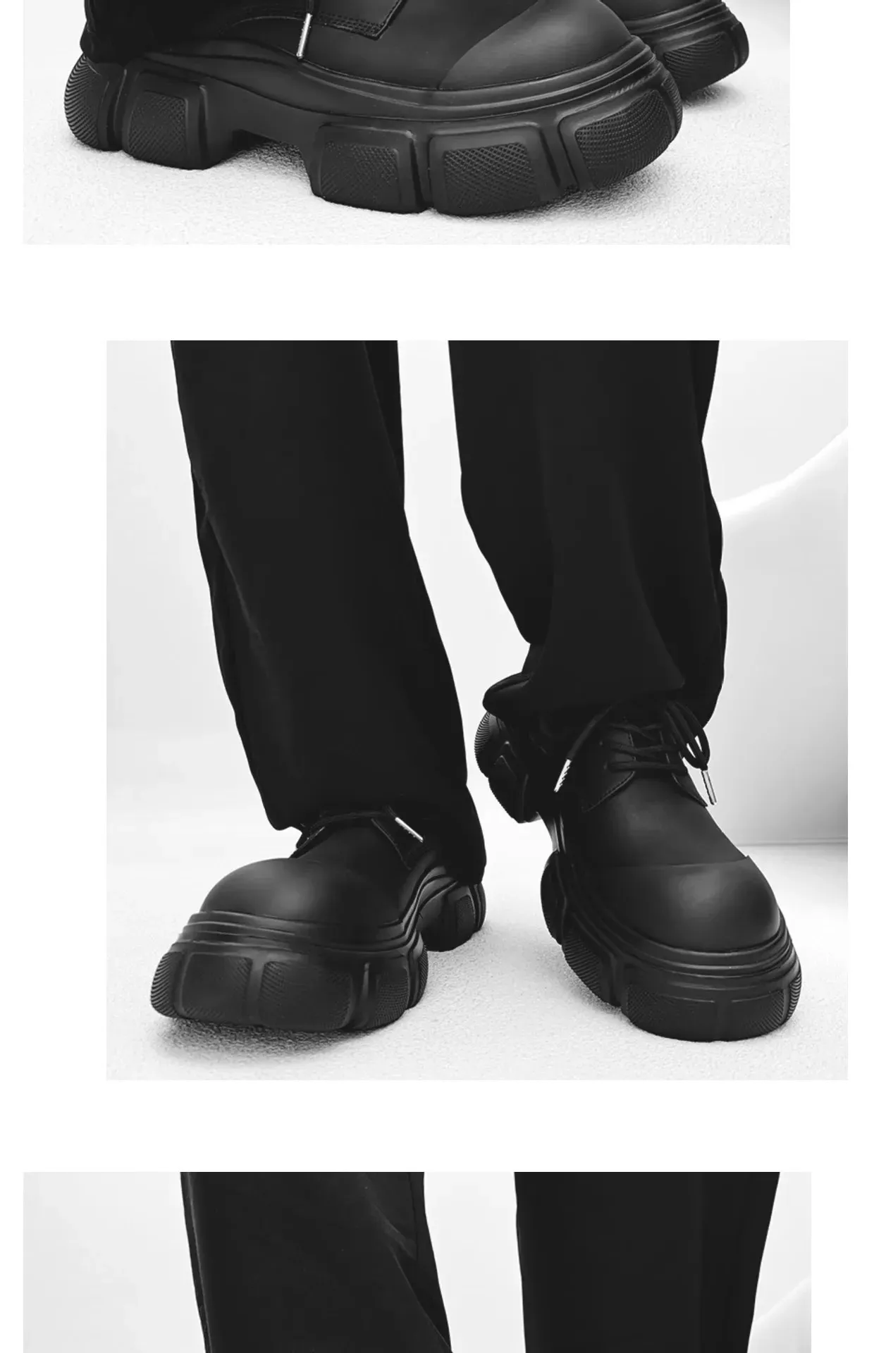 Chaussures décontractées en cuir véritable à semelle épaisse pour hommes, chaussures à plateforme rehaussées, japonaises, Haruku, coréennes, streetwear, à la mode_voghion.com