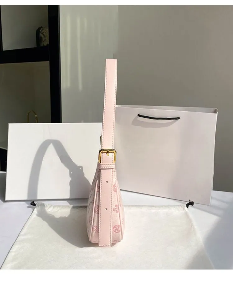 Spedizione gratuita 2025 Nuove borse a tracolla firmate per donna Borsa a forma di mezzaluna rosa sottobraccio Borsa a tracolla singola a mano_voghion.com