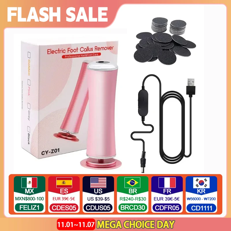 Râpe pieds électrique professionnelle soin pédicure avec usb_voghion.com