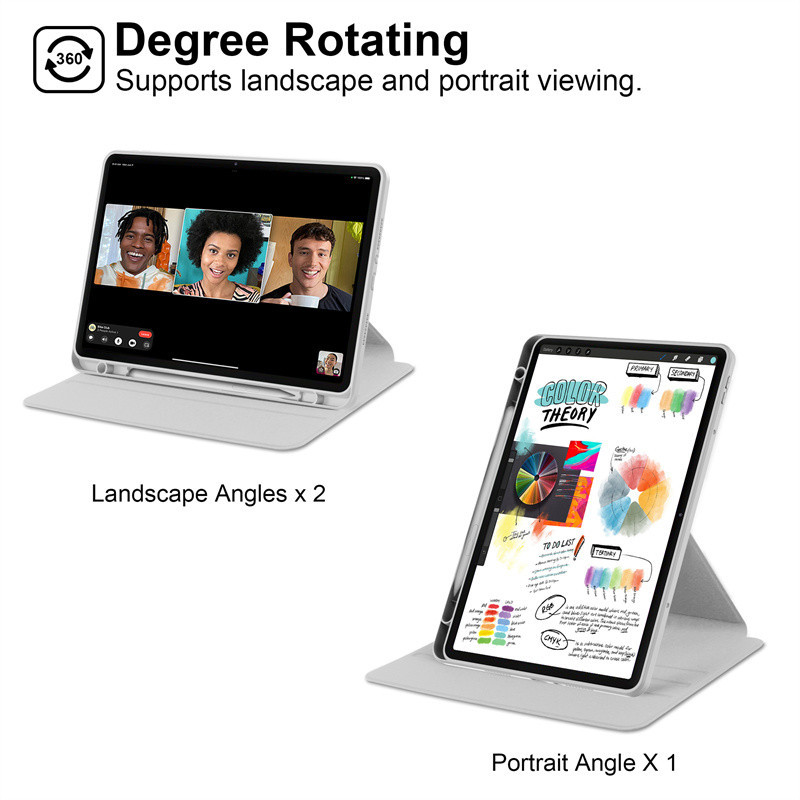 For Xiaomi Redmi Pad Pro 5G 12.1" 2024 Case With Pen Holder 360 Rotating Acrylic Clear Hard Tablet For Redmi Pad Pro 12.1 Poco Pad 12.1 Inch Case_voghion.com