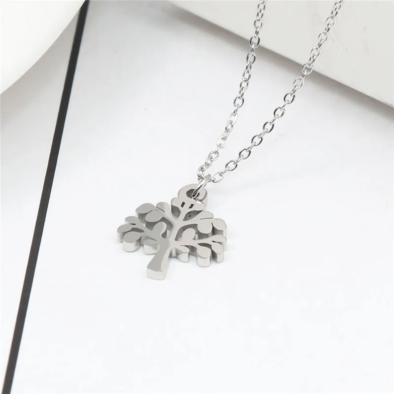 Collane con ciondolo Moda Collana in acciaio inossidabile Elefante Albero Simbolo dell'amore Pentagramma Stella Donne Gioielli per le feste Regalo_voghion.com