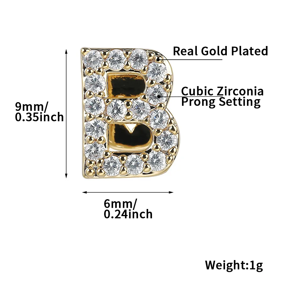 Weißgold Iced Out A-Z Benutzerdefinierter Name Buchstabe Grillz Voller Durchmesser Zirkonia Bg Zähne DIY Fang Grills Untere Zahnkappe Hüfte_voghion.com