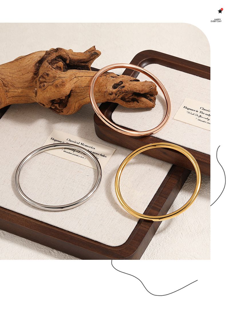 Antico patrimonio Niche Semplice 4mm Solido Liscio Semplice Anello Moda Femminile Personalità Temperamento Braccialetto di Alta Gamma_voghion.com