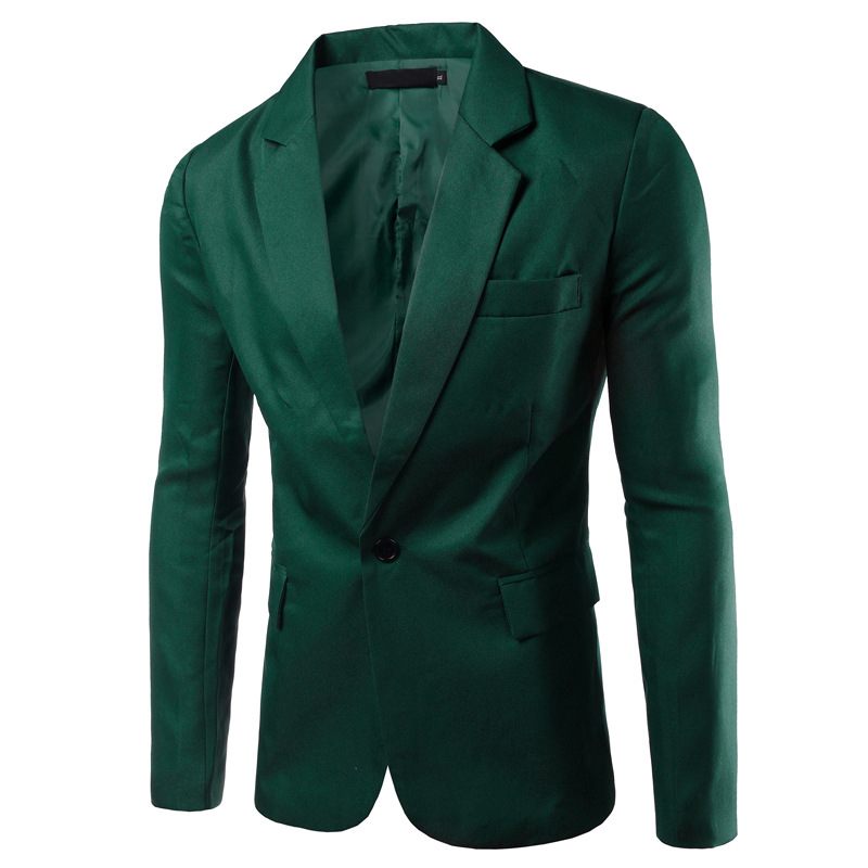 Herbst Männer Einreihige Eine Taste Casual Anzug Schlanke Einfache Anzug Jacke_voghion.com