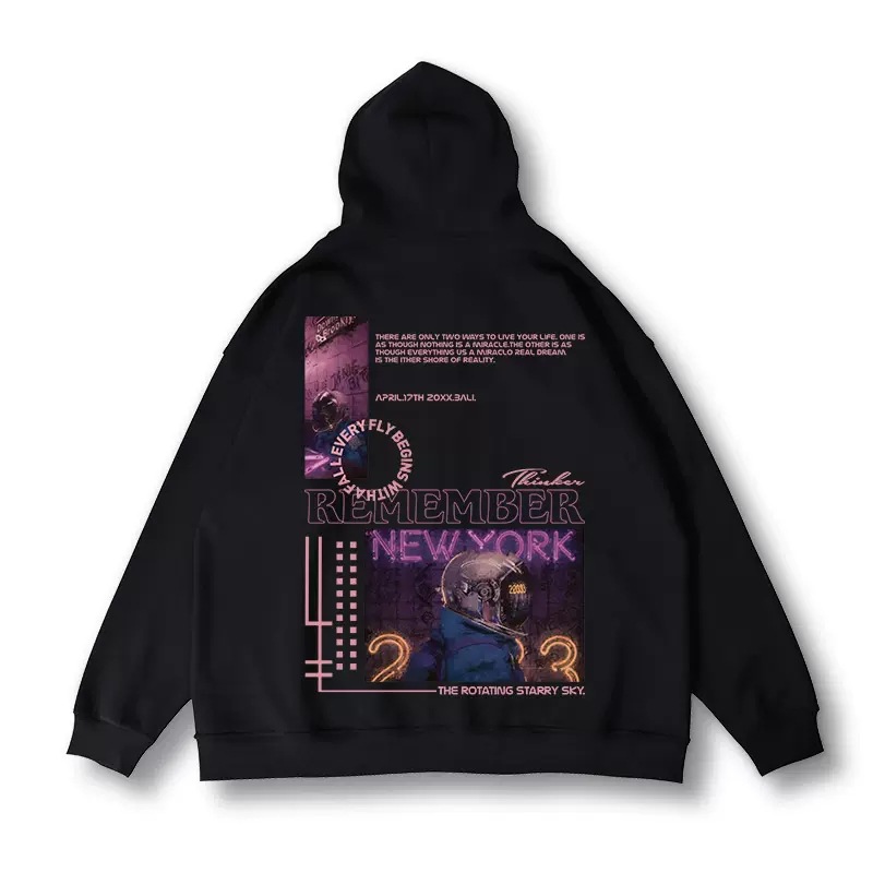 Americký oversized kardigan, mikina s kapucí, Instagram, trendy pánské oblečení s oversized kapucí, podzimní a zimní šedá_voghion.com