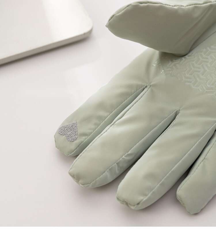 Dicke Wollhandschuhe für Damen mit Touchscreen und wasserdichten, warmen Baumwollhandschuhen zum Fahren mit Elektrofahrrädern im Winter_voghion.com