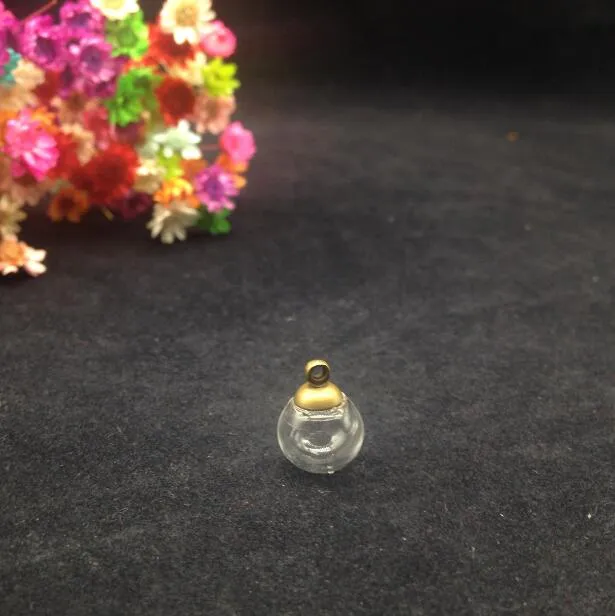 Lot de 5 colliers pendentifs en verre transparent de 10 mm avec globe à bulles et bouchon de 6 mm pour collier à faire soi-même, couvercle de dôme de bouteille_voghion.com