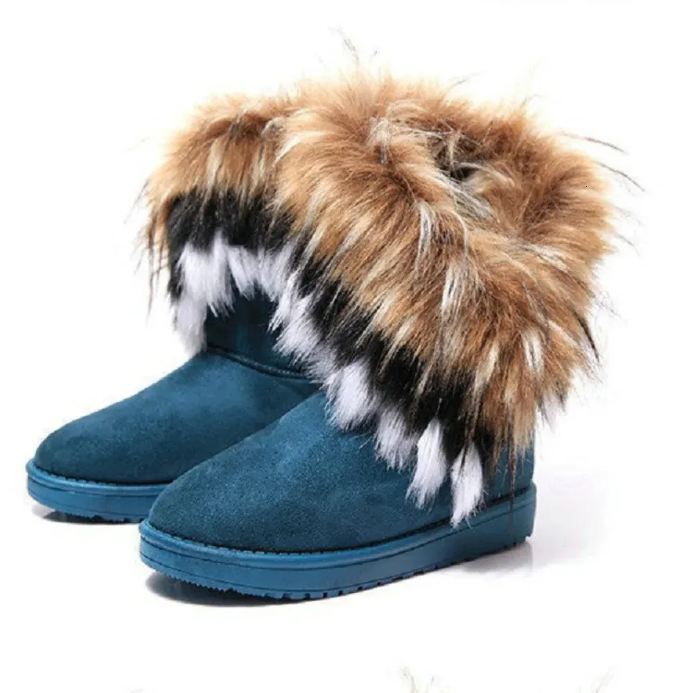 Warm Women's Suede Platform Snow Boots Ankle Boots Plush Lining_voghion.com