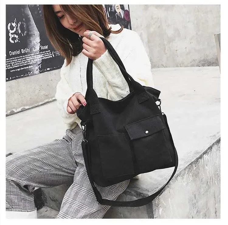 Sac à main étudiant Fi sail Shoder grande capacité couleur unie shopping décontracté Fem sac en forme de croix 2024 Y241109_voghion.com