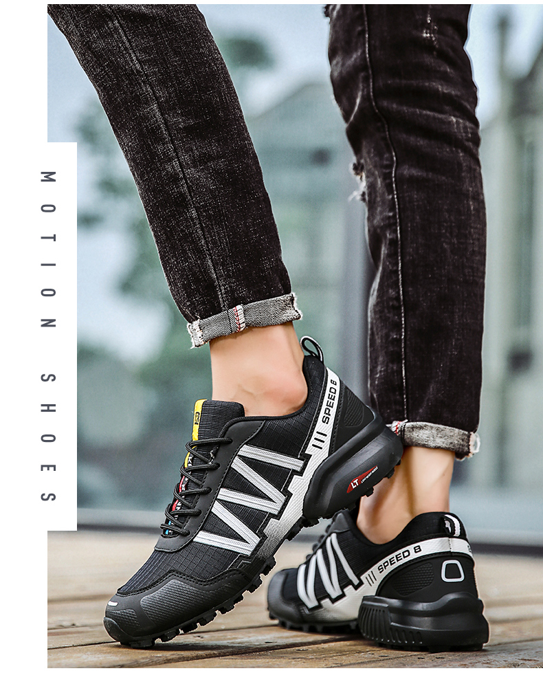 Men Hiking Sneakers Climbing Lace Up Trekking Outdoor Mountain Bike Flat Sport Cycling Shoes Breathable_voghion.com