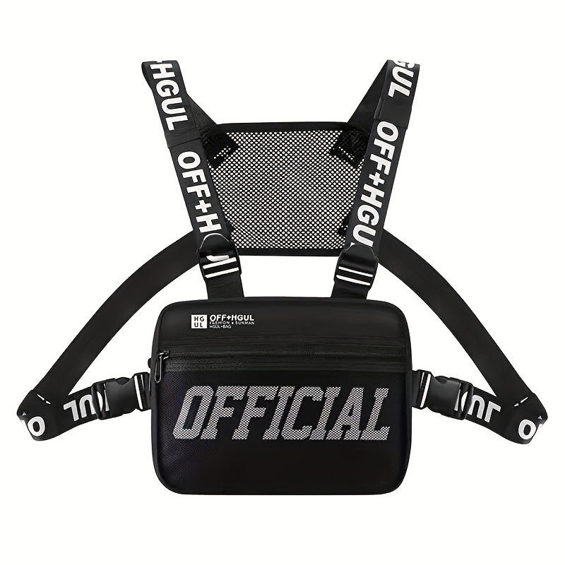 Fashion Streetwear Men Hip-Hop Bag Tactical Two Straps Chest Rig Vest Bags For Travel Hiking Outdoor Sports