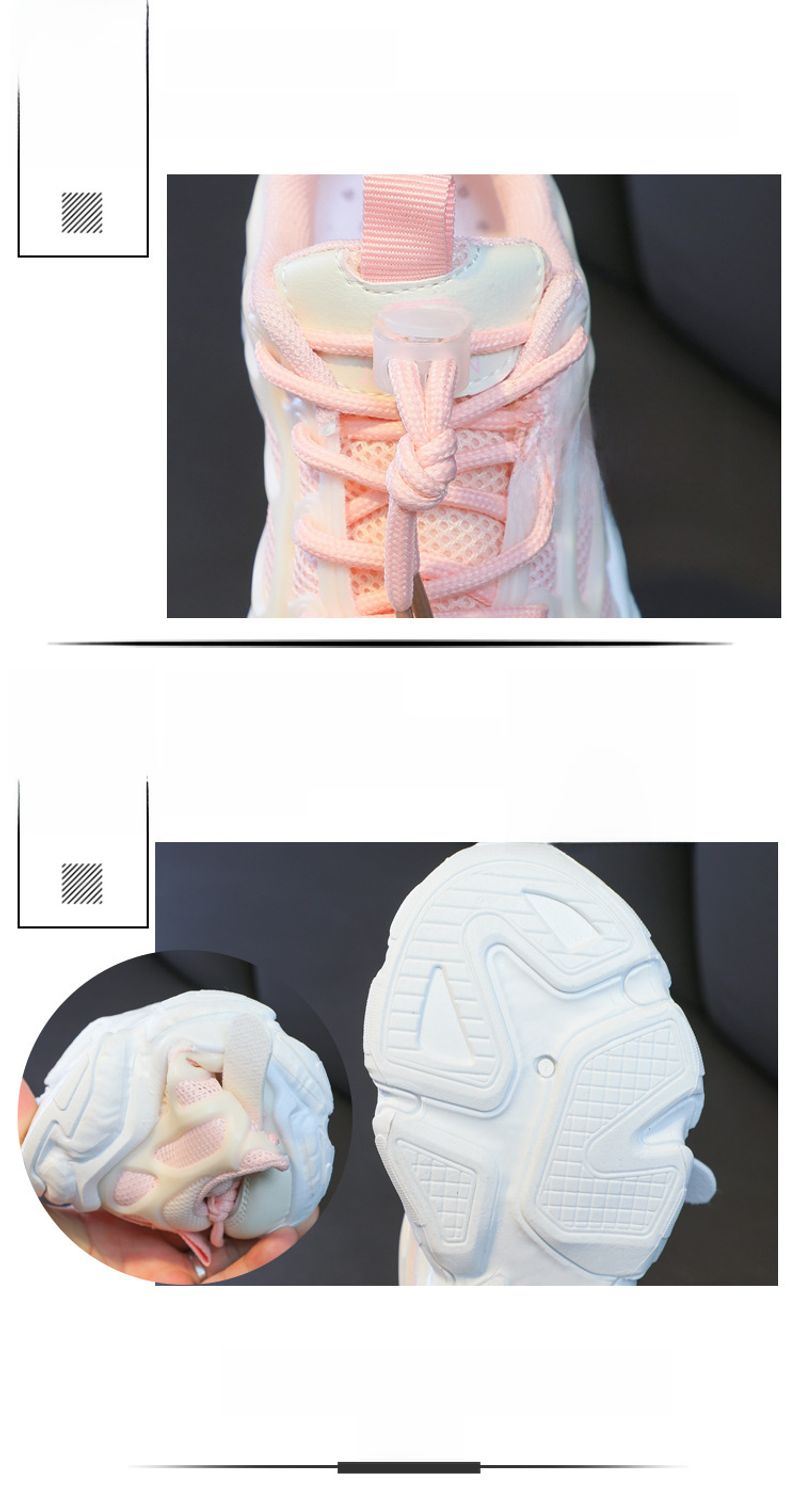 Girls Mesh Sneakers Breathable Torre 2023 New Fashion Children's Shoes_voghion.com