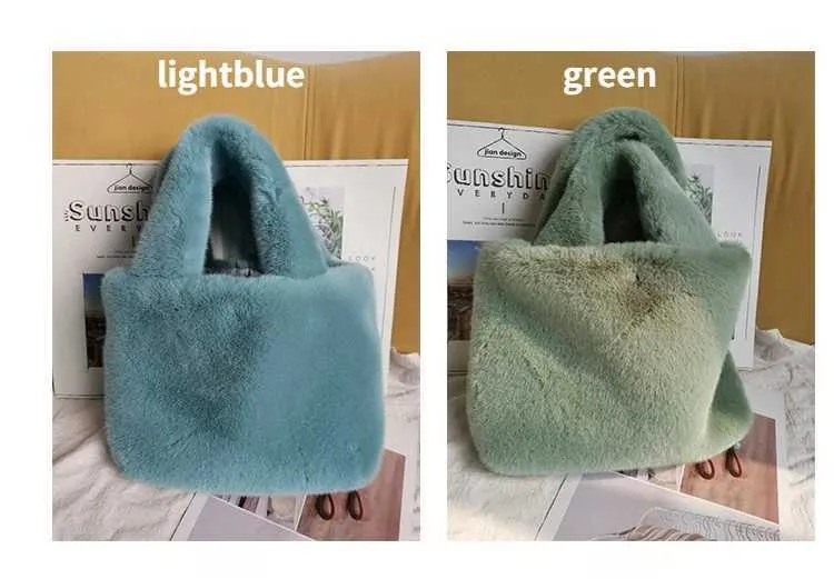 Fi Winter Bucket Artificial Fur Small Casual Shoulder Bag Design Womens Club Wallet Handbag Y241025_voghion.com
