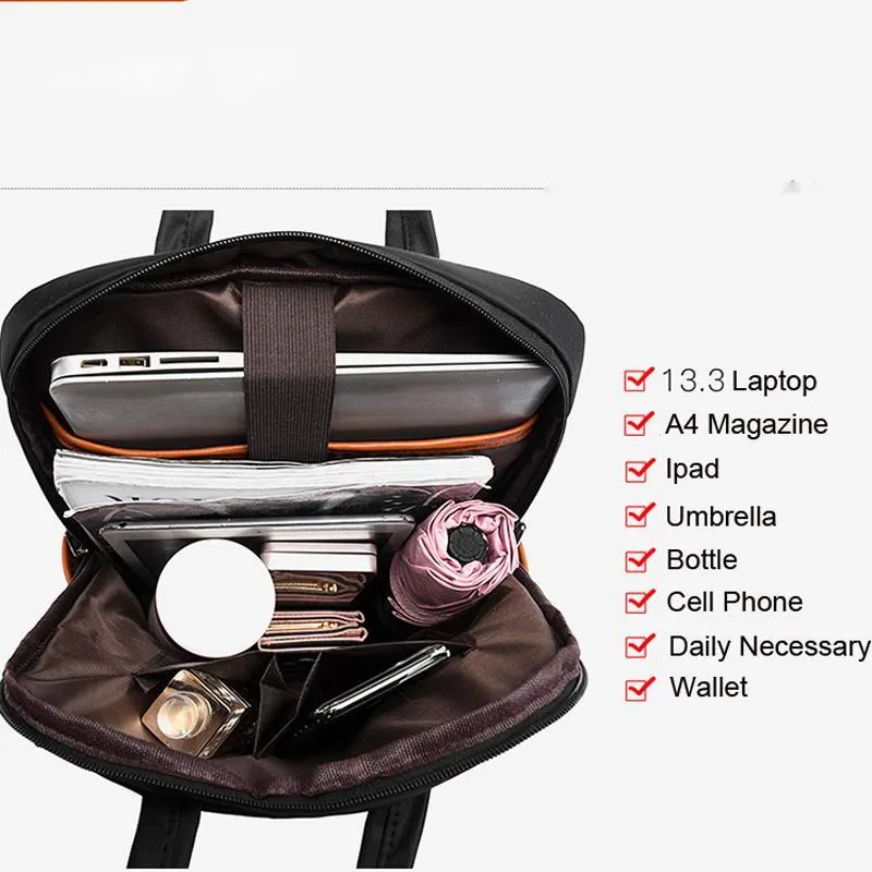 Woman Backpack Fashion Oxford College Student School Backpacks 13 14 Inch Laptop Bag Waterproof Business Travel Rucksack_voghion.com