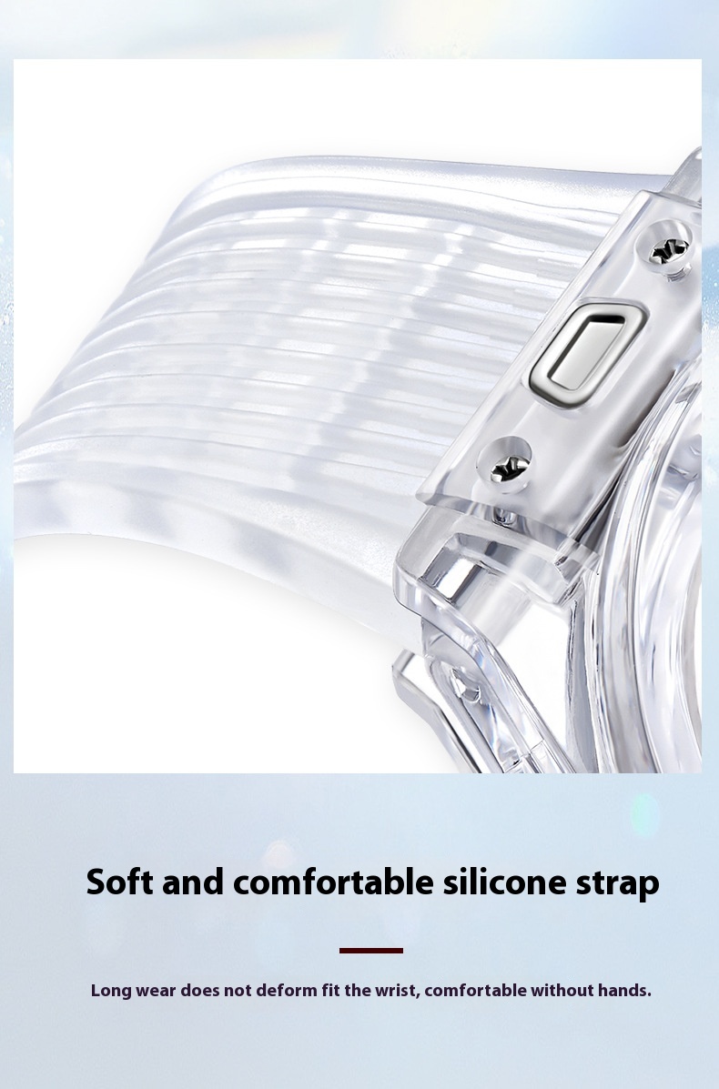 Orologio da donna da uomo impermeabile multifunzionale con custodia trasparente ONOLA/Orona rossa alla moda_voghion.com