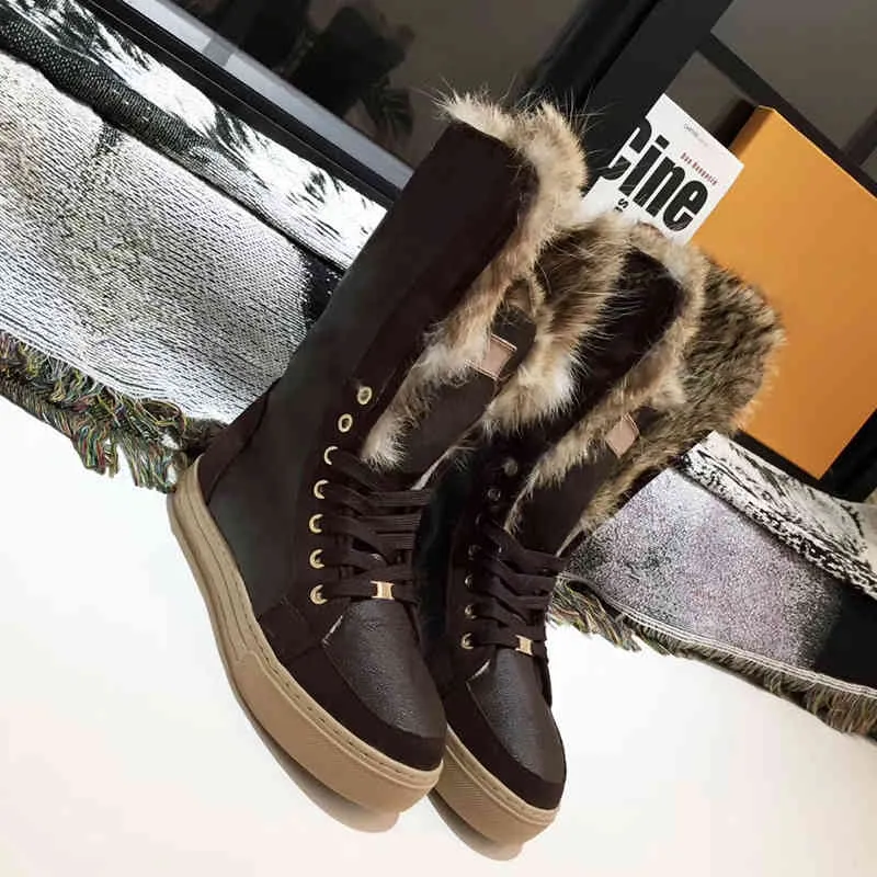 Brand Designer Genuine Leather Women Fur Suede Snow 100% Rabbit Warm Winter Shoes For Fashion Woman Knee High Boots W1_voghion.com