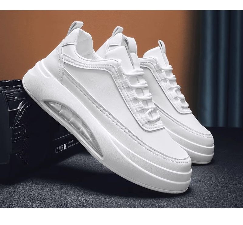 2024 New Summer Versatile Sports Board Men's Casual Leather Elevated Little White Trendy Shoes_voghion.com