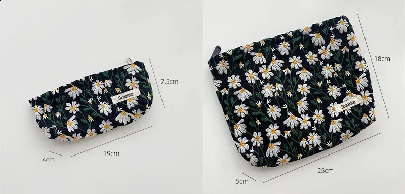 Trousse de toilette en toile imprimée rétro tendance, grande capacité, pour femmes, trousse de voyage pour cosmétiques, sacs de rangement pour maquillage 240815_voghion.com