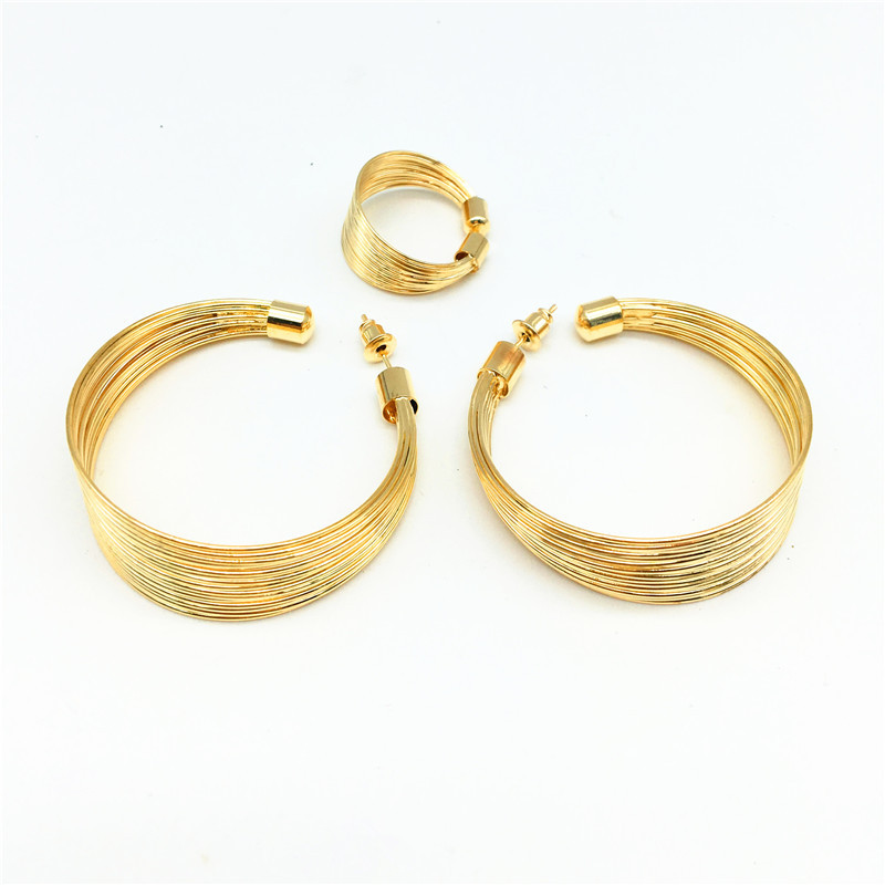 Set di collane da sposa punk gotiche, collare multifilo in lega, collana in quattro pezzi_voghion.com