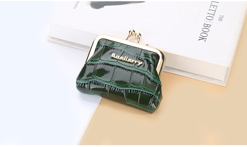 Nuovo modello di coccodrillo borsa moda lucida portafogli in pelle PU borse retrò con clip in metallo per le donne 2024 portamonete_voghion.com