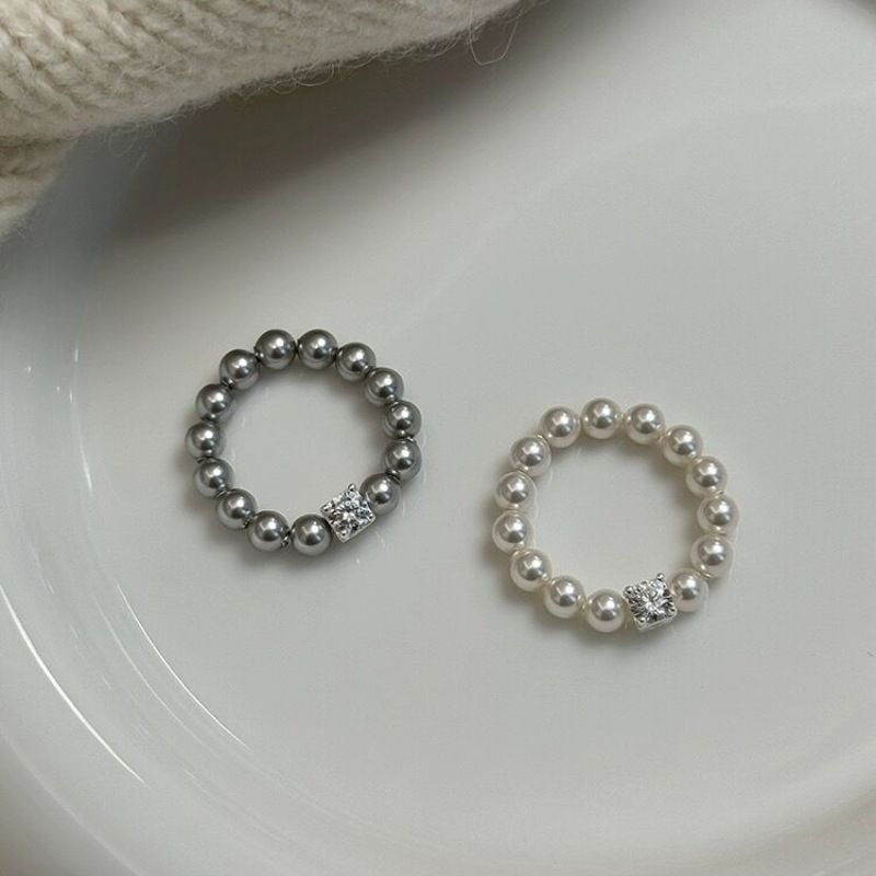 Piccolo squisito cubo di zucchero in zircone Shijia perla elastico leggero elegante braccialetto francese gioielli per ragazze all'ingrosso_voghion.com