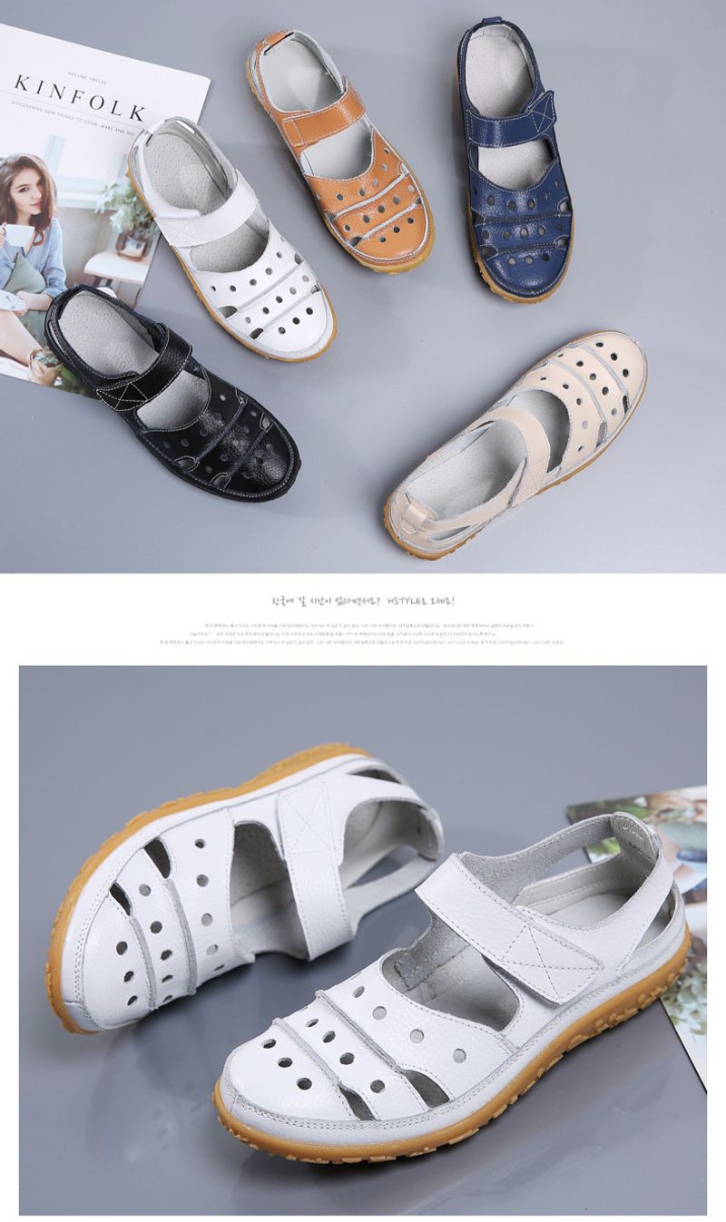 Lefu Summer New Sandals Hollow Hole Mom's Γυναικεία Μονά Παπούτσια_voghion.com