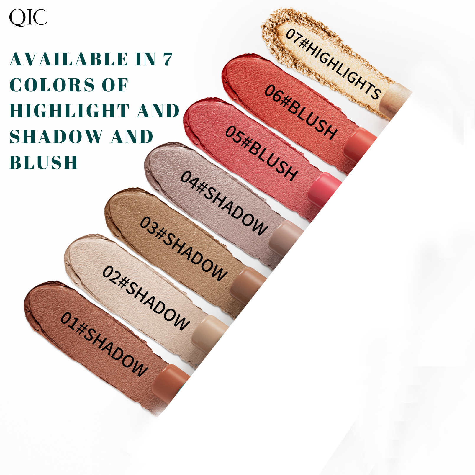 QIC Qini Color multifunctionele make-upstick Stereo gezichtscontour hoogtepunt schaduw poeder blusher reparatiestick_voghion.com