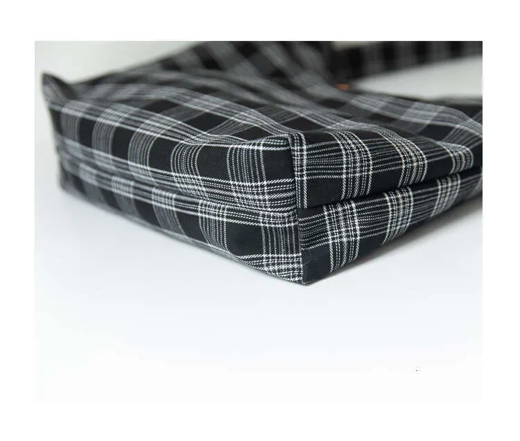 Designer stijl geruite canvas schoudertas voor dames_voghion.com