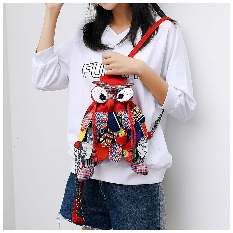 Zaini per bambini Moda Novità Autunno Inverno Bambini Spalle retrò da clown Studenti Borse da scuola Ragazze adolescenti Cartoni animati_voghion.com