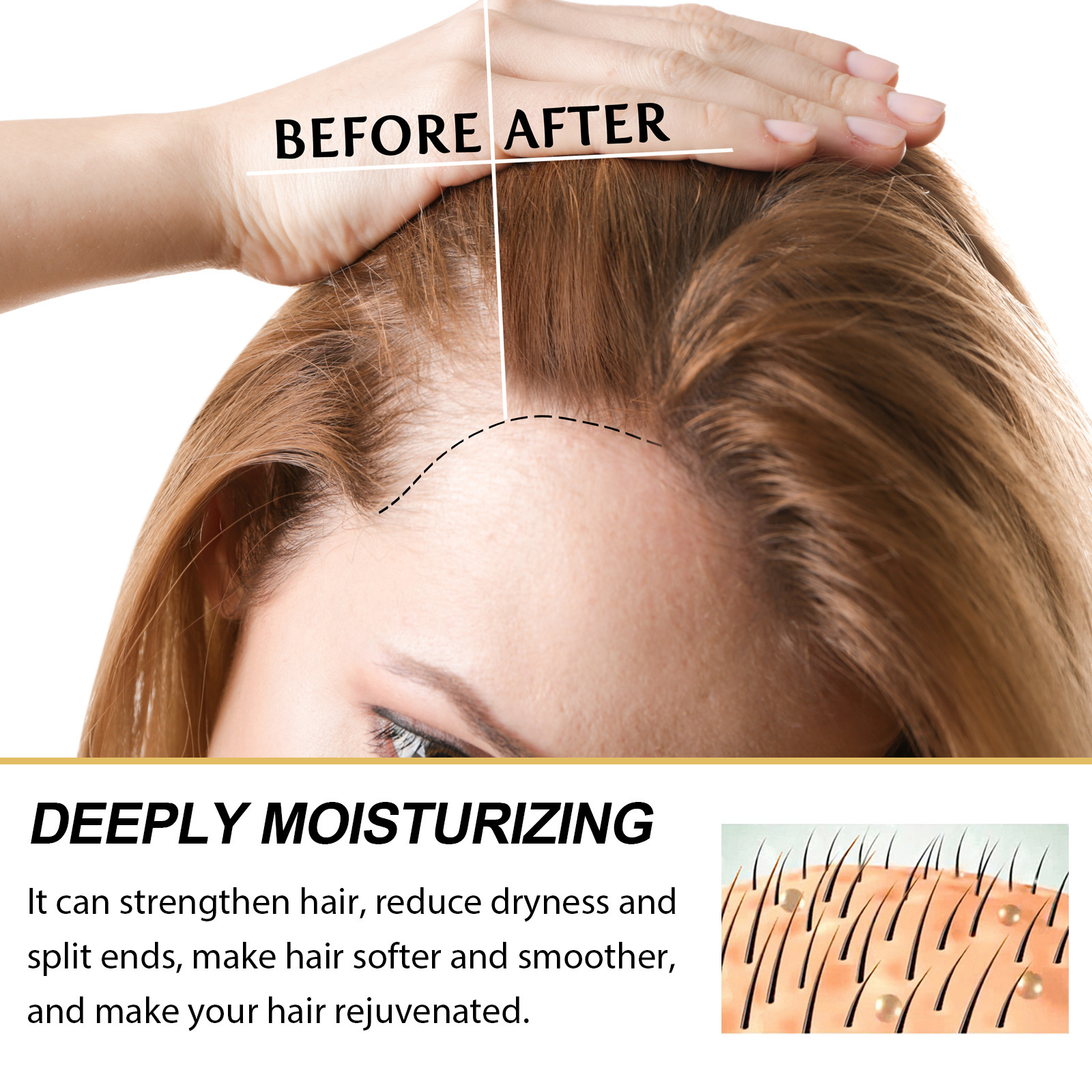 EELHOE castor essential oil  moisturizing pairing dry rough stngthening firming hair, pventing loss and hair_voghion.com