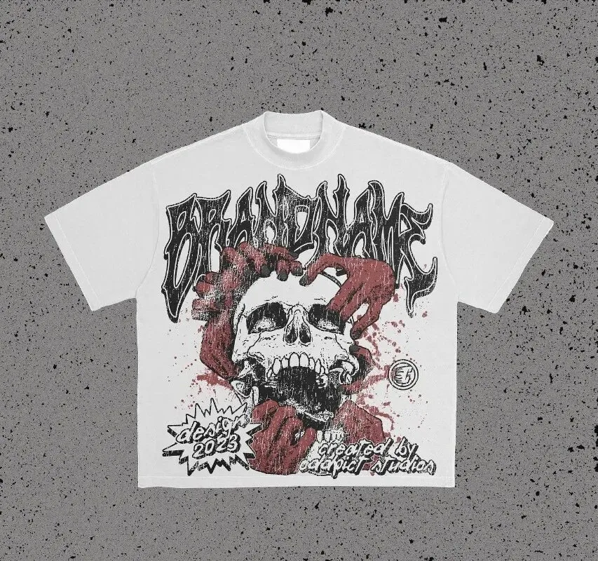 Y2k Retro Tie Dye Nummer T-Shirts Gothic Hip Hop Grafik Graffiti Print Cropped Top für Männer Übergroße lose lange Ärmel_voghion.com