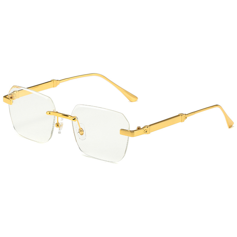 Women's Frameless Square Sunglasses Gradient Lens Street Style_voghion.com