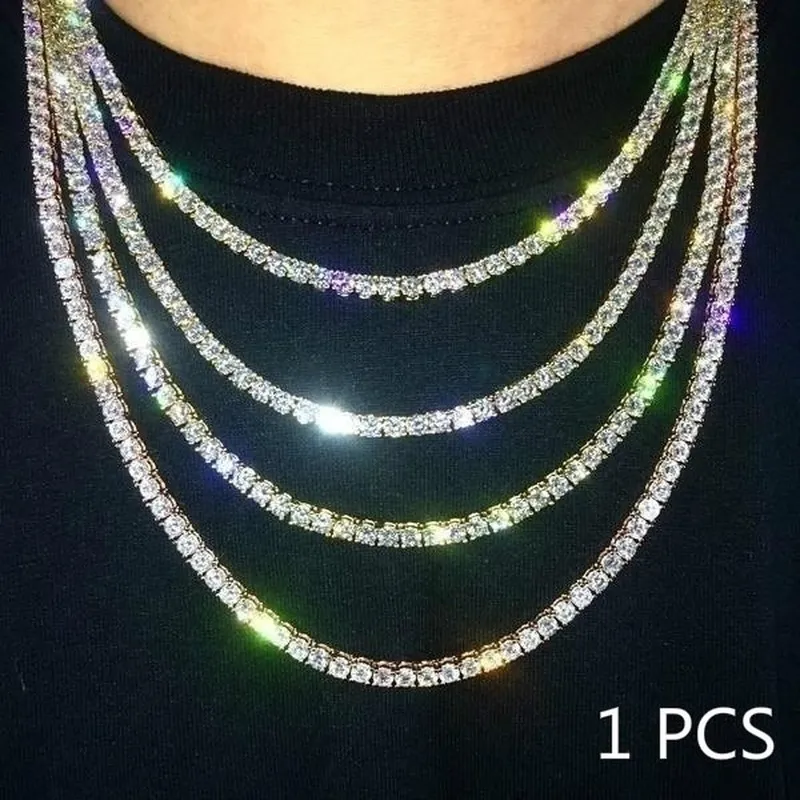 Verige za moške in ženske zlate kvadratne verižice ledeni diamanti hip hop ogrlica choker sier bling luksuzen nakit za_voghion.com