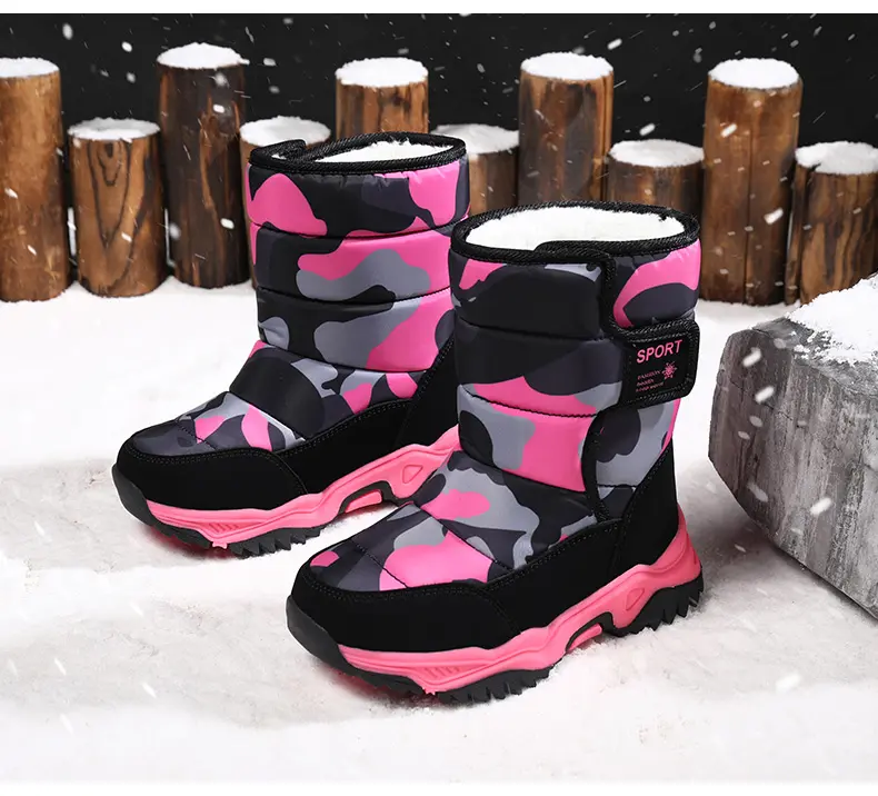 Winter Children's Fleece Thickened And Warm Outdoor Sports And Leisure High-top Snow Boots_voghion.com