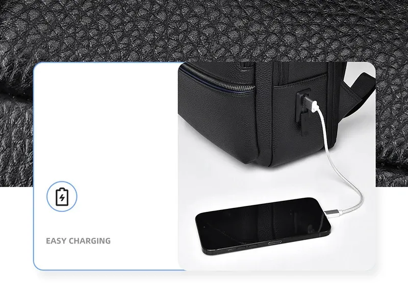 Zaino da uomo in pelle PU con ricarica USB, alla moda, per ufficio, da viaggio, casual, per affari_voghion.com