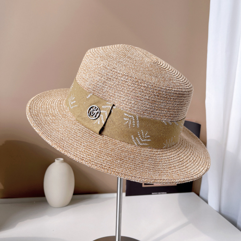Cappello giapponese alla moda minimalista con nastro di erba fortunata fresca giapponese, protezione solare estiva per bambini, cappello versatile alla moda_voghion.com