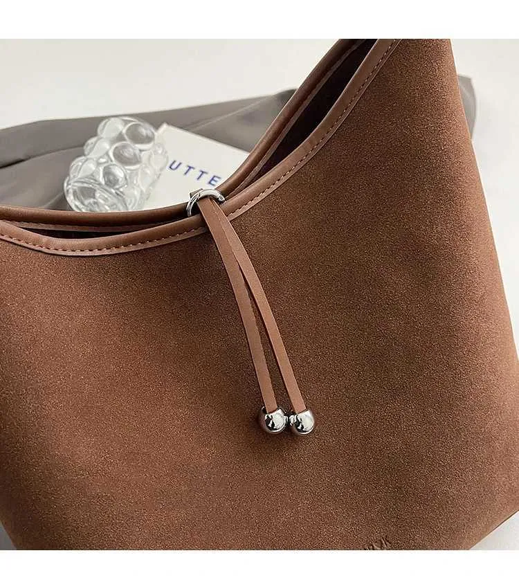 Sacs à main en daim tendance pour femmes, sacs à bandoulière solides de grande capacité, sacs à bandoulière décontractés pour femmes, polyvalents, doux, sous les bras_voghion.com