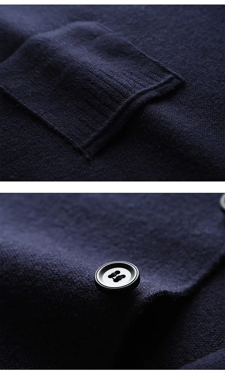 Level 4 Super Anti-pilling Top Grade Pleuche New Autum Lapel Fashion Brand Knit Cardigan Casual Korean Sweater Vest_voghion.com