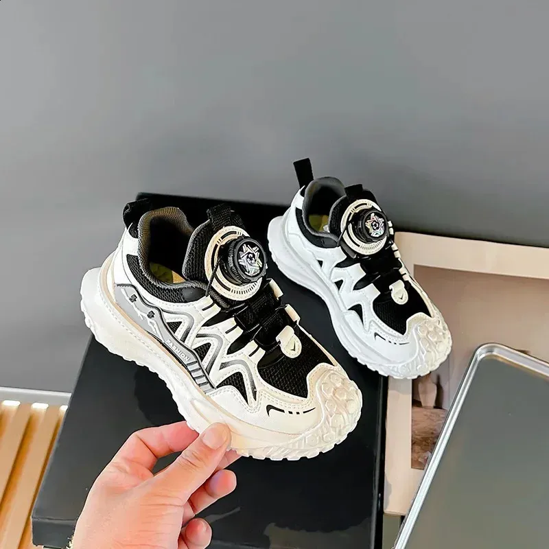 Dziecięce sportowe buty dla chłopców antypoślizgowe PU dziewczęce do koszykówki modne skórzane buty dziecięce krótkie i grube do szkoły tenisowej_voghion.com