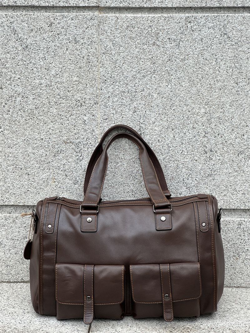 Reisetaschen Leder Herren und Damen großem Fassungsvermögen, Handtaschen aus Rindsleder mit Aufbewahrung für eine_voghion.com