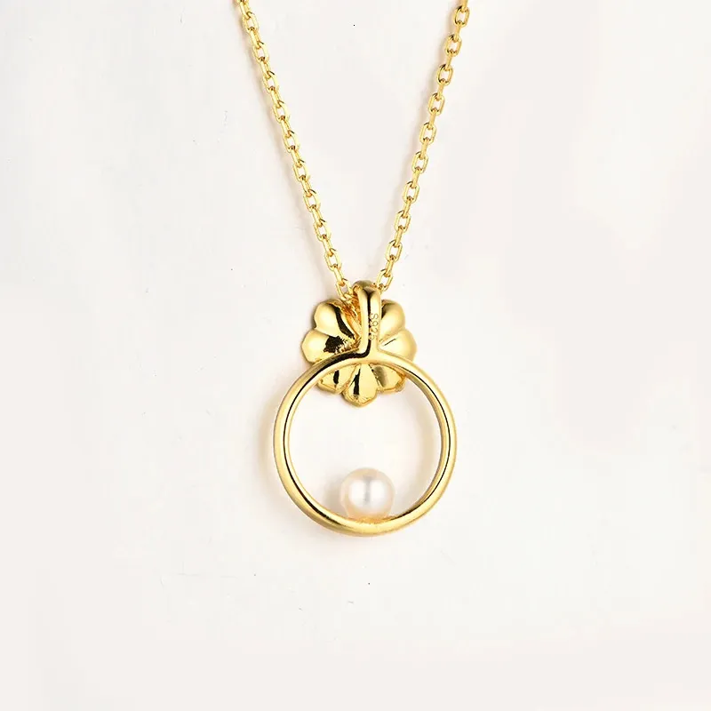 MULICHEN 4mm natürliche Süßwasserperle Anhänger Set Sterling Silber plattiert mit K Gold in Halskette für Frauen 240119_voghion.com