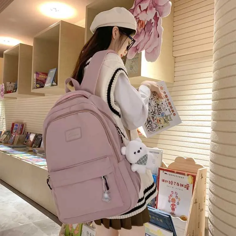 Neue Weibliche Mode Dame Hohe Kapazität Wasserdichte College Rucksack Trendy Frauen Laptop Schule Taschen Nette Mädchen Reise Buch_voghion.com