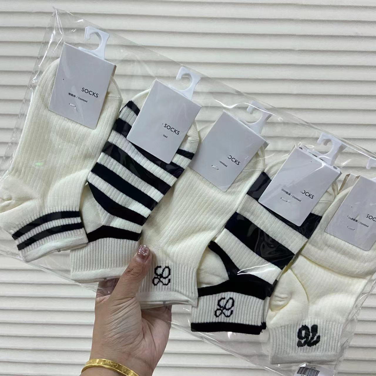 10 paia di calzini bianchi e neri da donna estivi sottili alla moda in stile college all-match semplice amore barca da donna_voghion.com