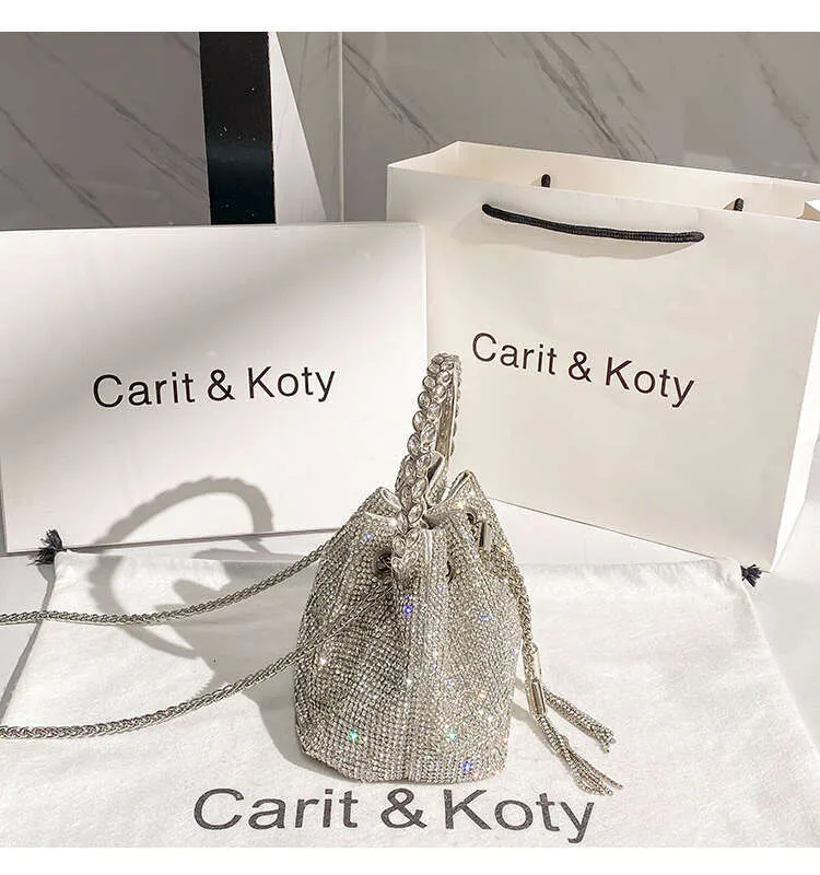 Rhies Dia Evening Clutch Designer Metal Ring Borsa da donna Borsa da sposa Borsa a secchiello Borsa a tracolla_voghion.com