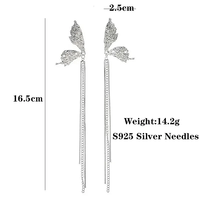 Fritillary Butterfly Long Tassel Earrings Woman Personality Cute Enamel Bow Stud Daily Wear Jewelry Accessories 240618_voghion.com