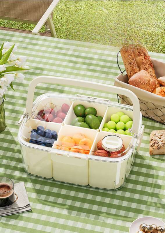 Zapomenutá čerstvá uzavřená bento krabička, průhledný oběd s víkem, úložný box na jídlo a ovoce_voghion.com