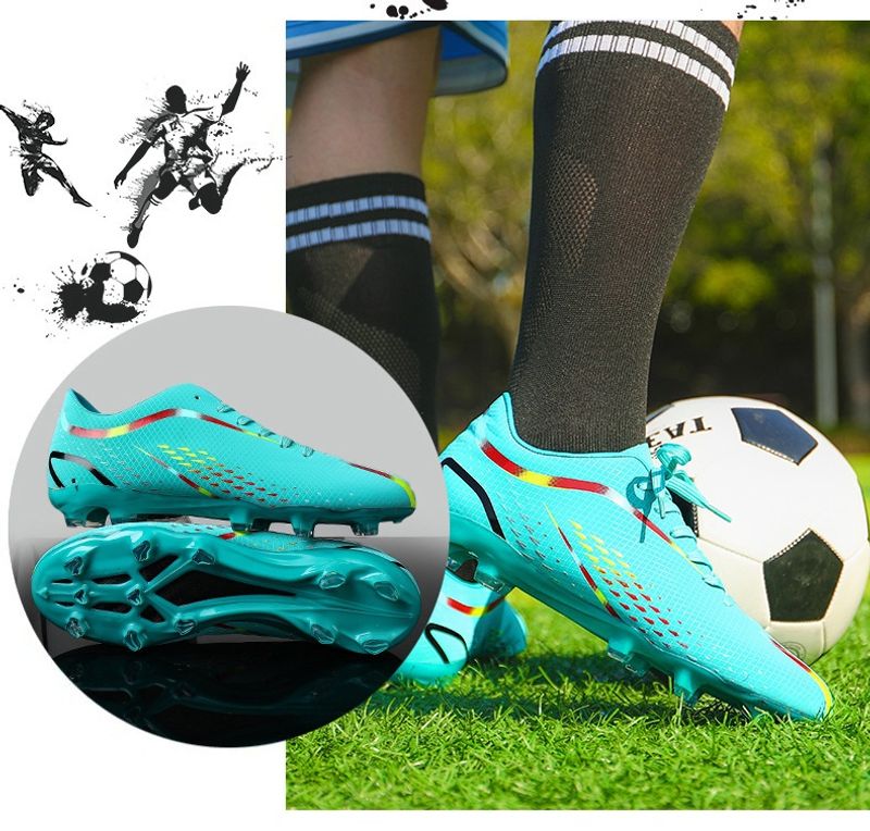 Fußballschuhe Herren und Damen mit langen gebrochn Spikes, professionelle Trainings-Sneakers, Sportschuhe für_voghion.com