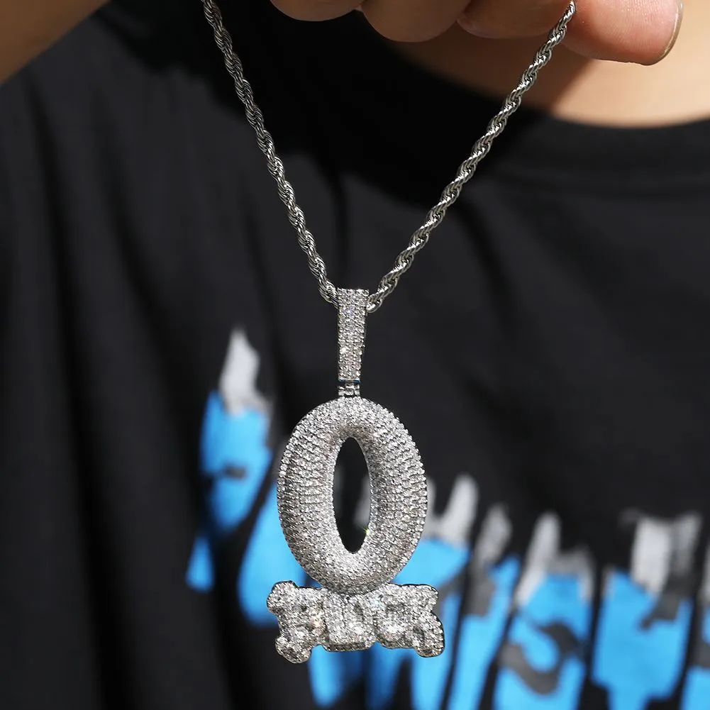 Hip Hop Fashion Art Letter O-BLOCK Pendant Necklace Bling Full Zircon Jewelry Cool Men Gift_voghion.com