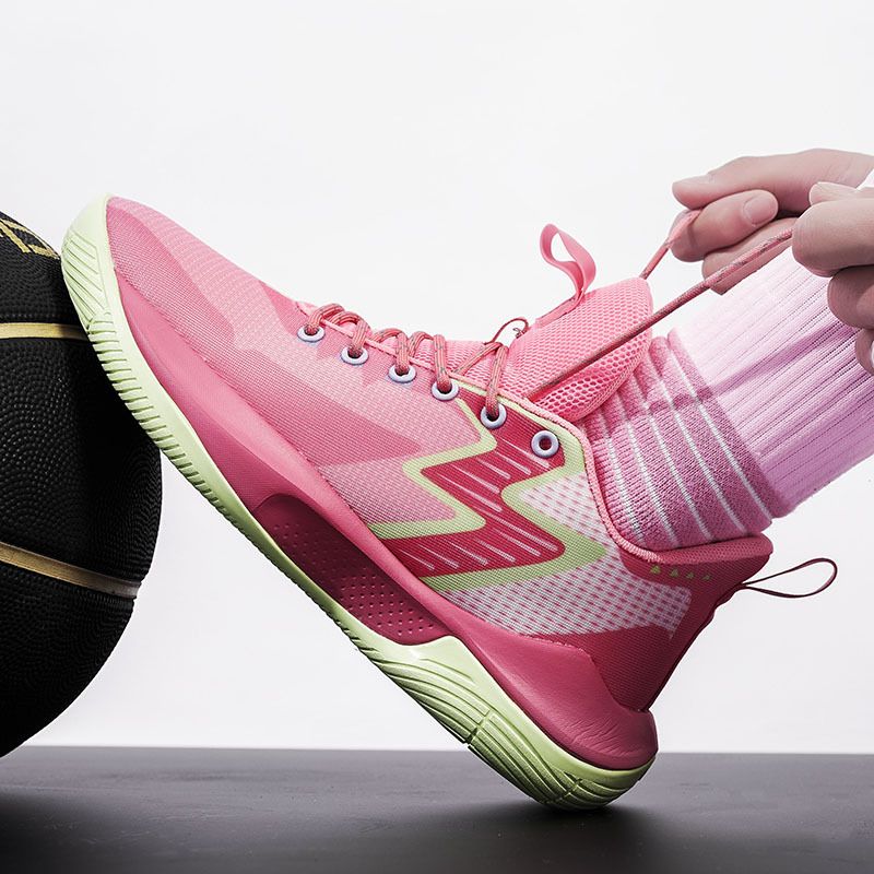 Hohe qualität gummi laufsohle professionelle basketball schuhe gelb braun casual turnschuhe dämpfung_voghion.com