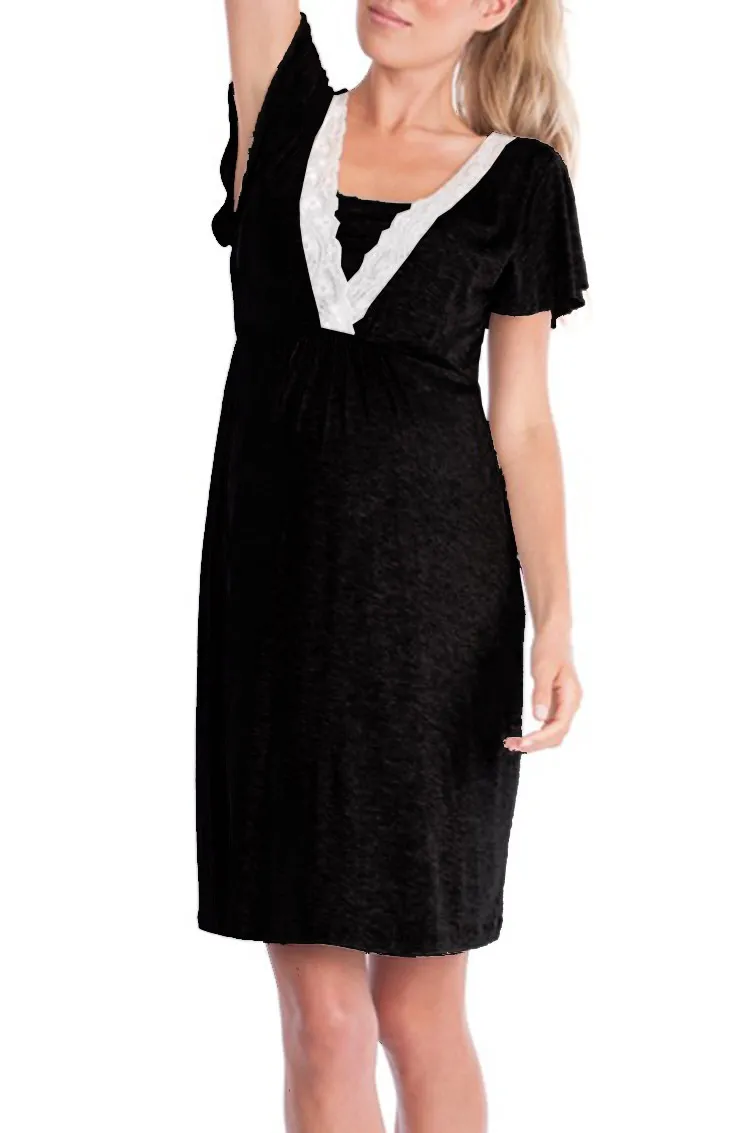 Pregnancy Nursing Clothes Women Lactation Maternity Dresses Clothing for Breastfeeding Pregnant Summer Dress_voghion.com